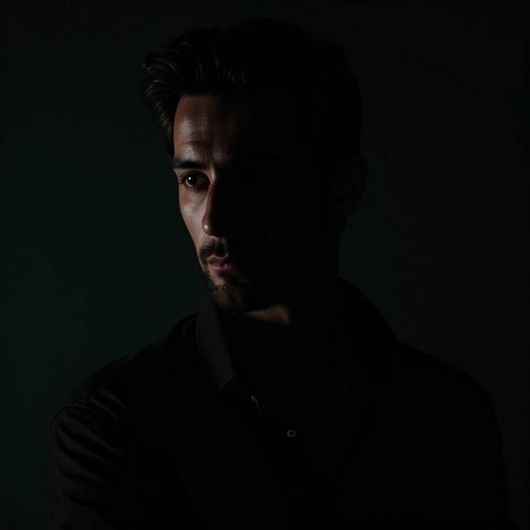 Homem de Escorpião pensativo, refletindo emoções intensas.