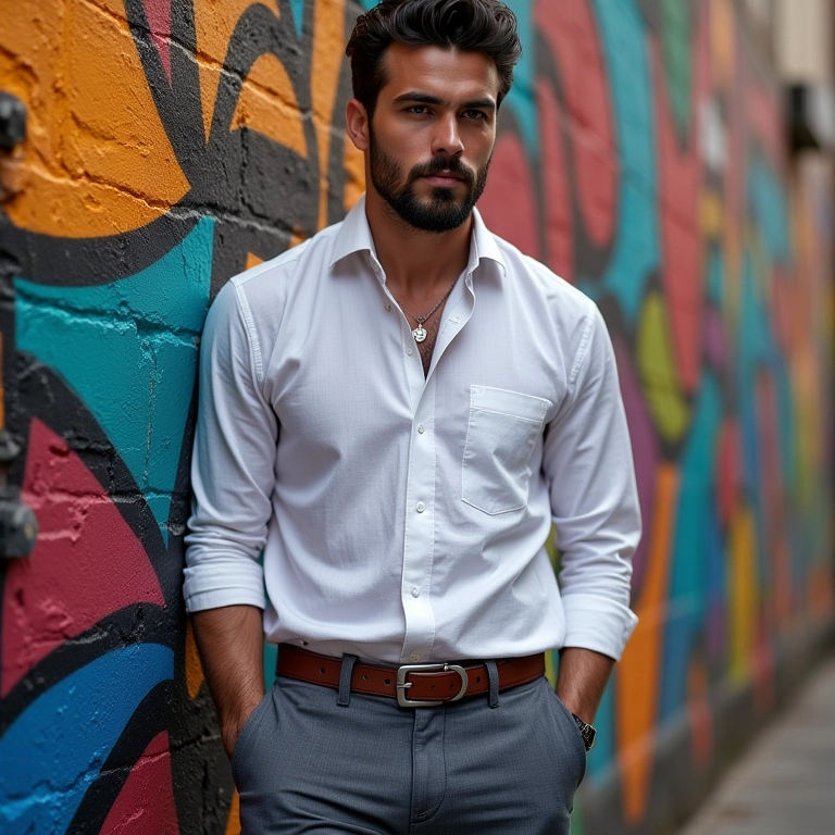Homem vestindo camisa de linho e calça sob medida da Oficina Reserva, com estilo casual em São Paulo.