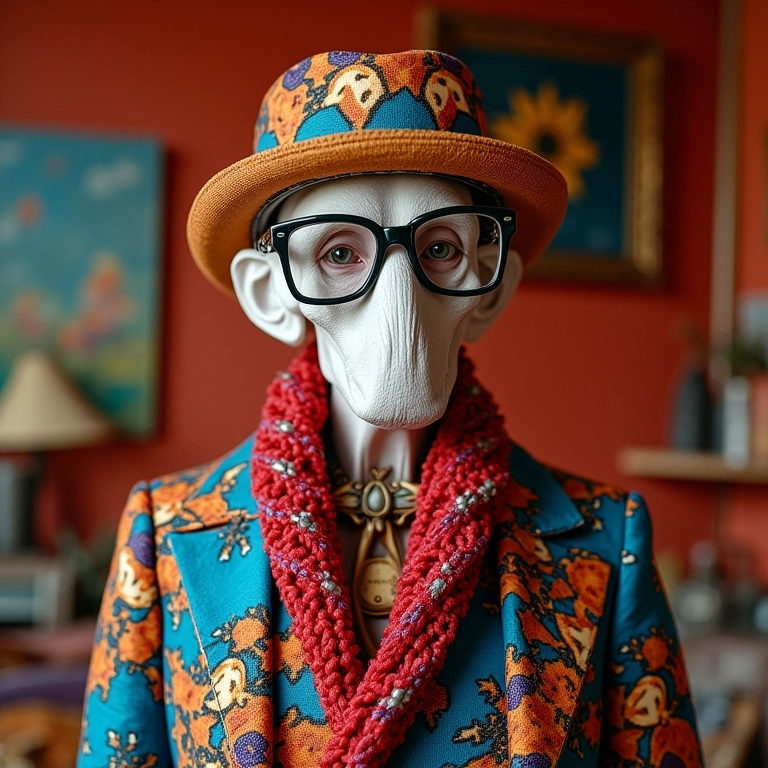 Ícone do estilo maximalista inspirada em Iris Apfel.