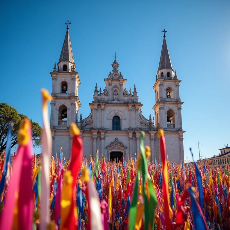 Igreja do Bonfim com fitas coloridas, Salvador.