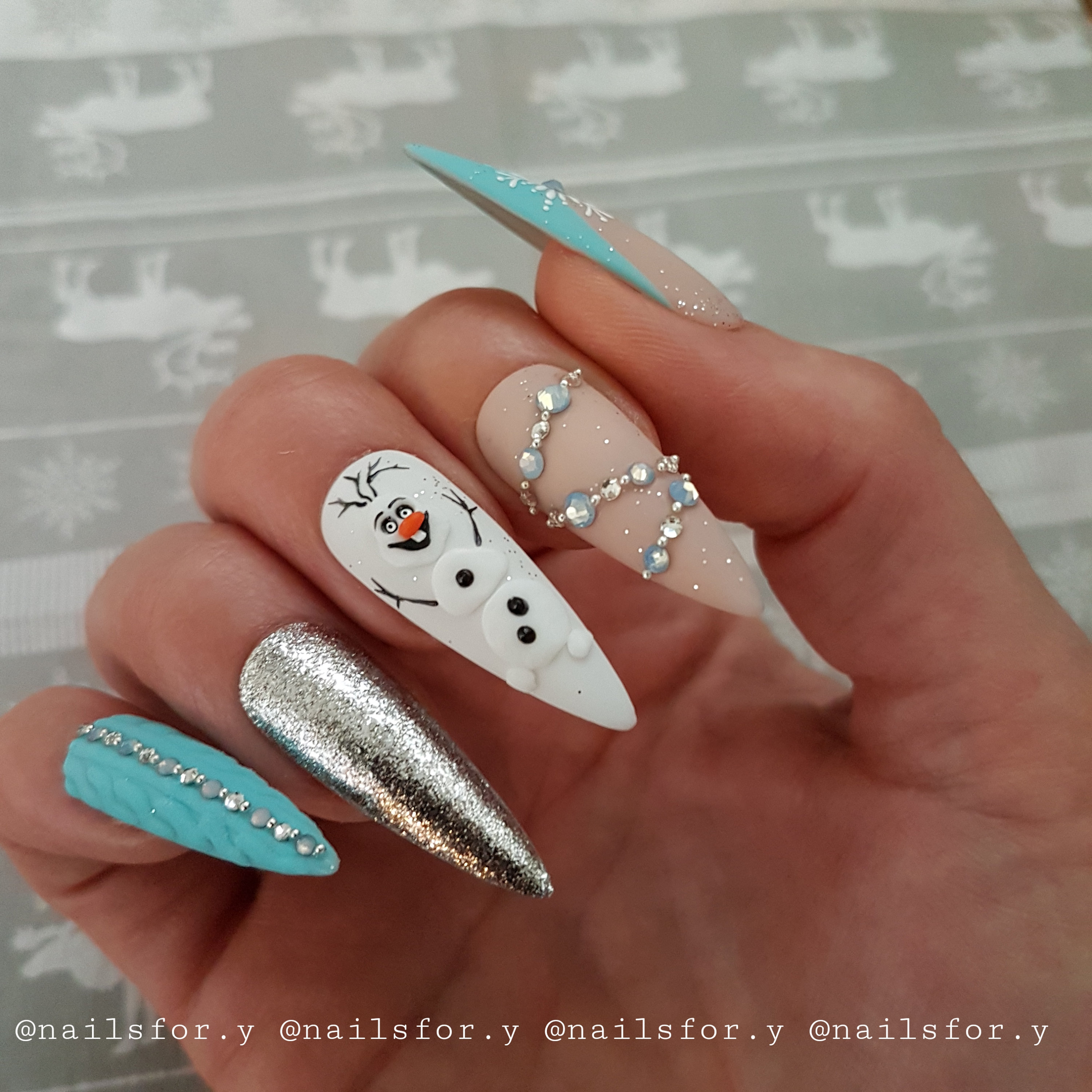 Frozen Olaf Press on Nails,christmas ...