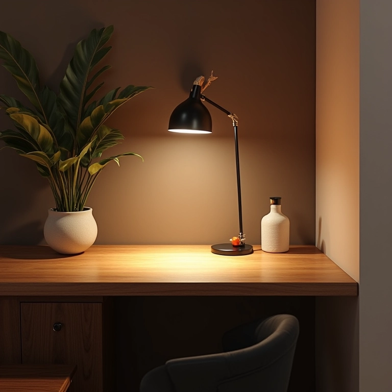 Iluminação de tarefa em sala de jantar pequena e moderna.