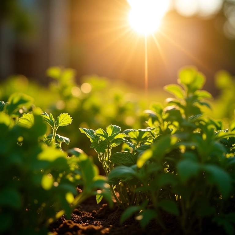 Iluminação ideal para o crescimento saudável da horta.