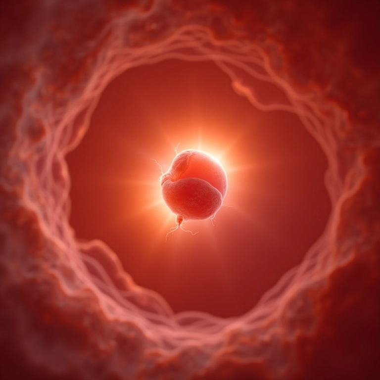 Imagem de ultrassom mostrando o embrião nas primeiras semanas.