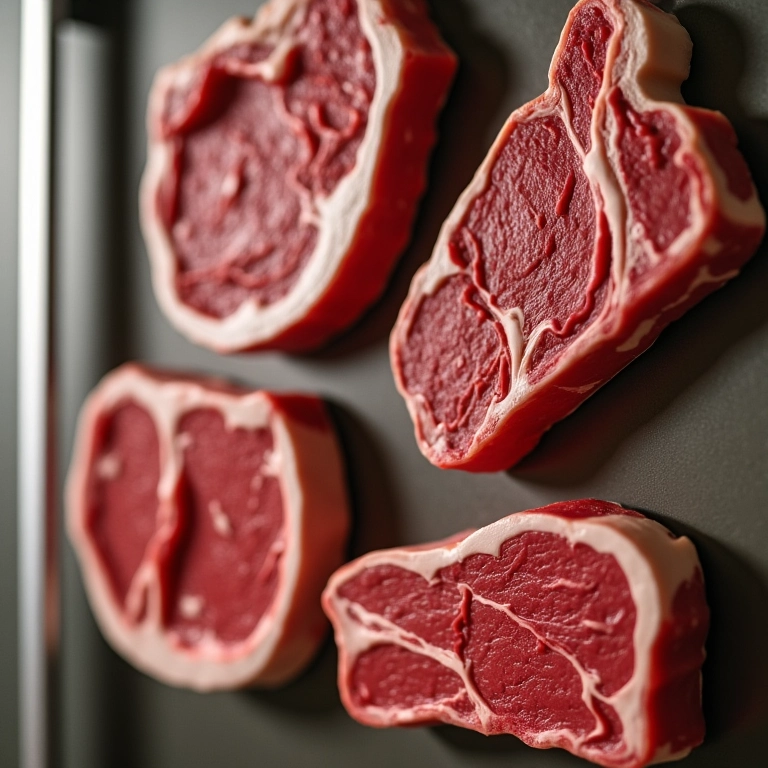Imãs de geladeira divertidos em formato de cortes de carne para o Dia do Açougueiro.