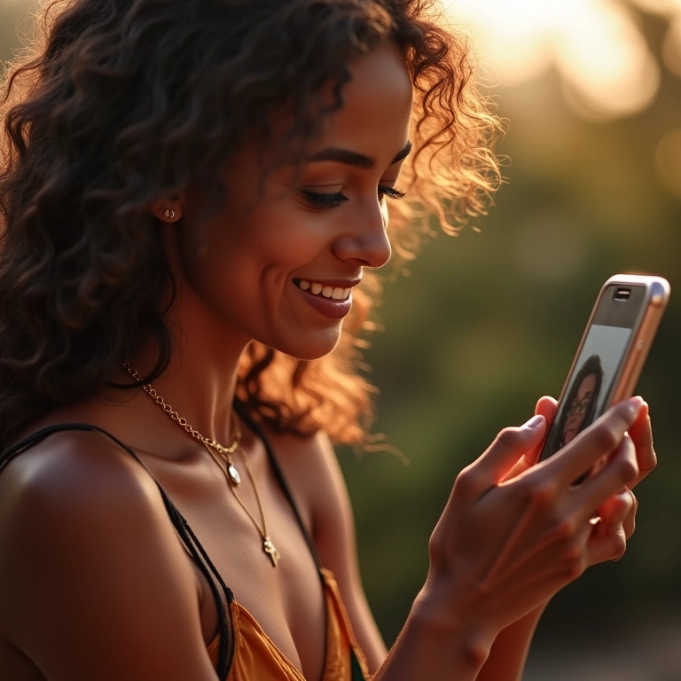 Influenciadora de moda interagindo com seguidores em live.