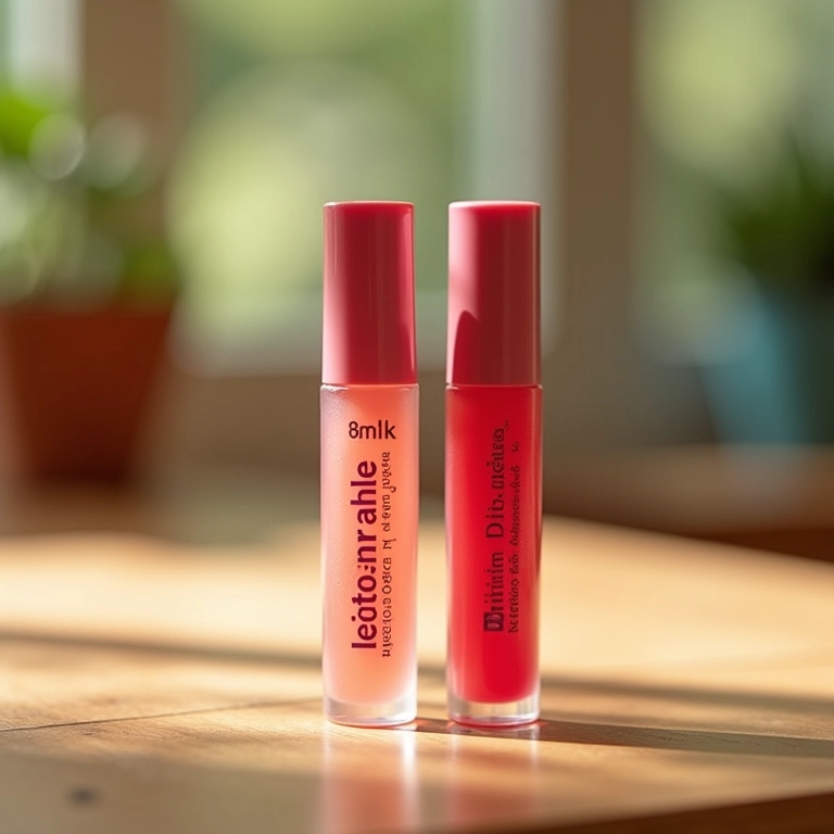 Ingredientes do gloss labial: óleos naturais e vitaminas para hidratação.