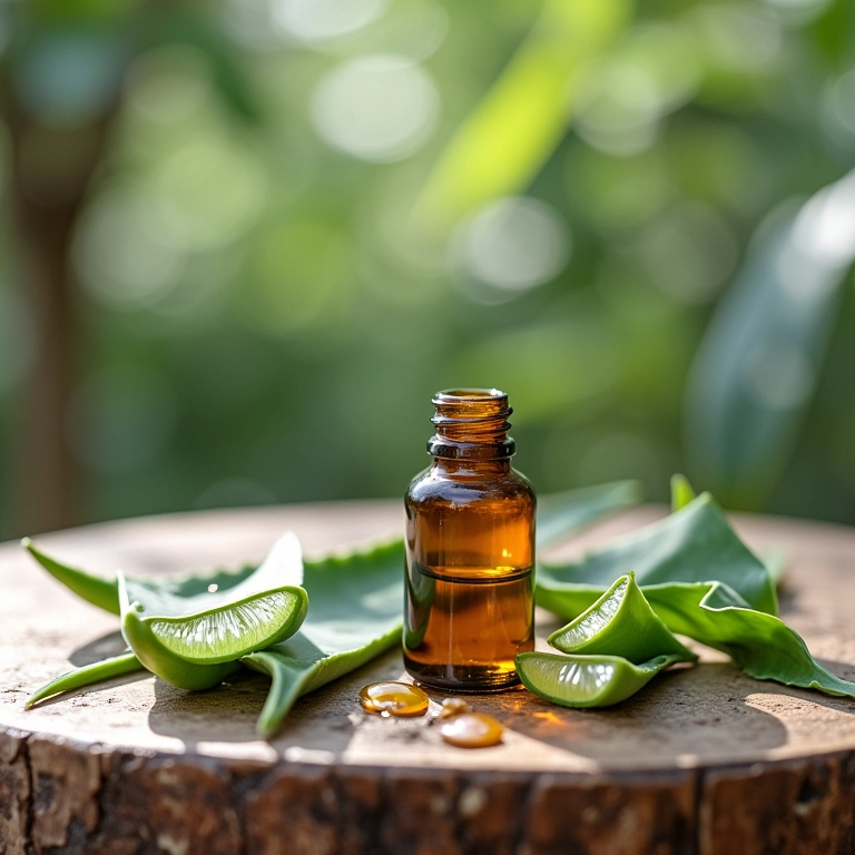 Ingredientes para receita caseira de sérum anti-idade.