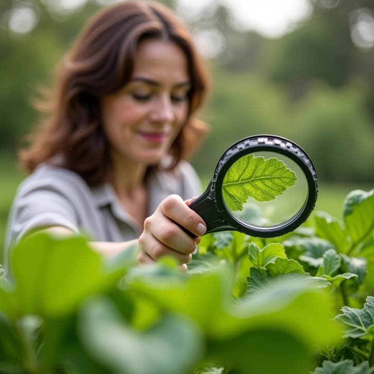 Inspeção frequente da horta em busca de pragas.