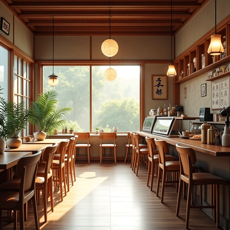 Interior do Café Seiko, um refúgio tranquilo no centro de SP.