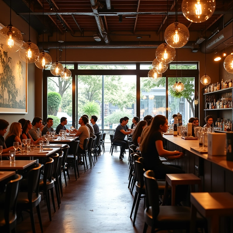 Interior do restaurante Capim Santo em São Paulo.