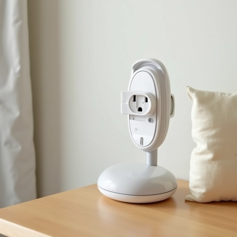 Itens de segurança para bebês em mesa lateral.