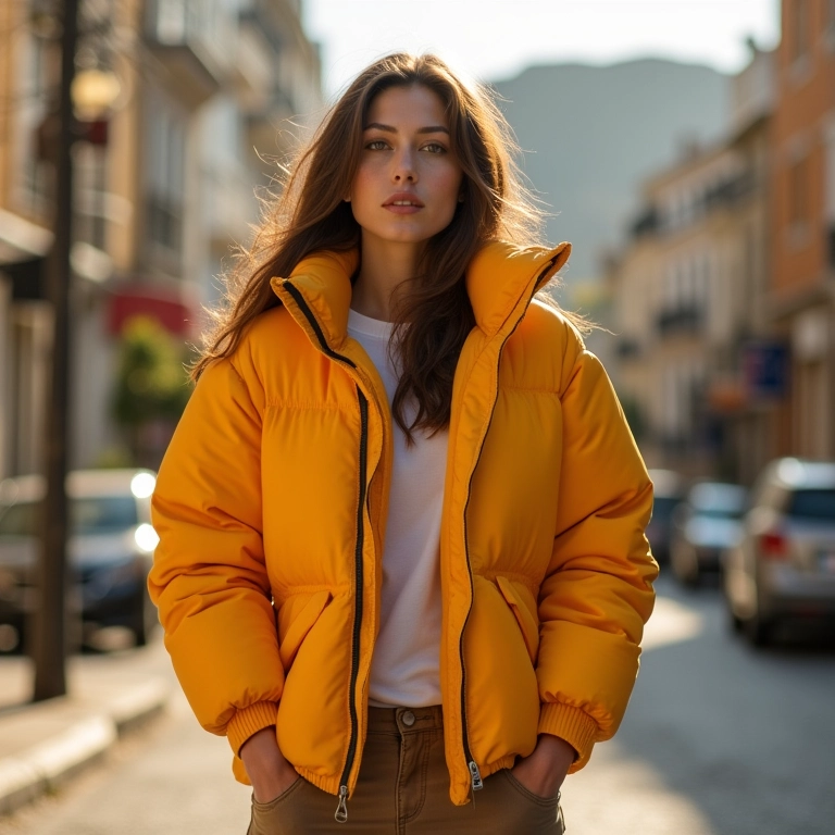 Jaqueta puffer estilosa para o dia a dia no Brasil.
