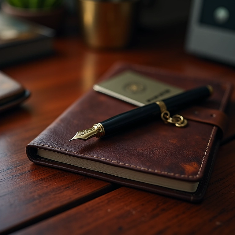 Kit de escritório personalizado com itens artesanais para presentear.