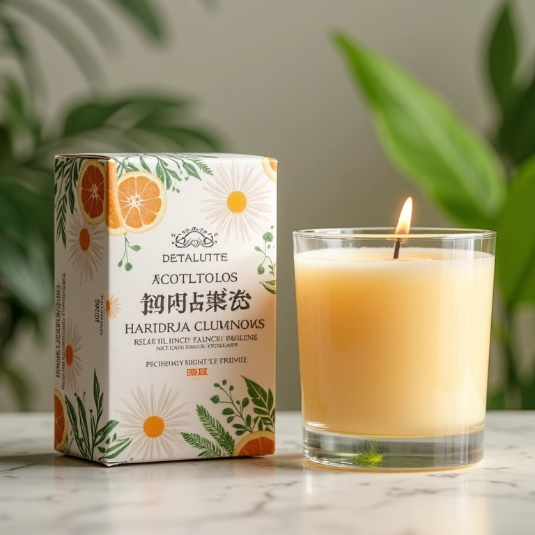 Kit relaxante com sabonetes artesanais e velas aromáticas com tema odontológico.