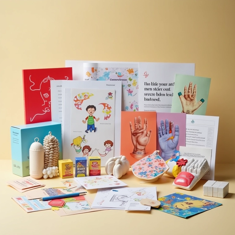 Kits de materiais para desenvolver habilidades manuais e aprender LIBRAS.