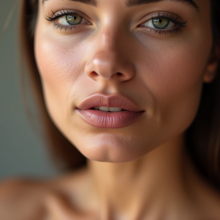 Lábios com contorno definido após preenchimento.