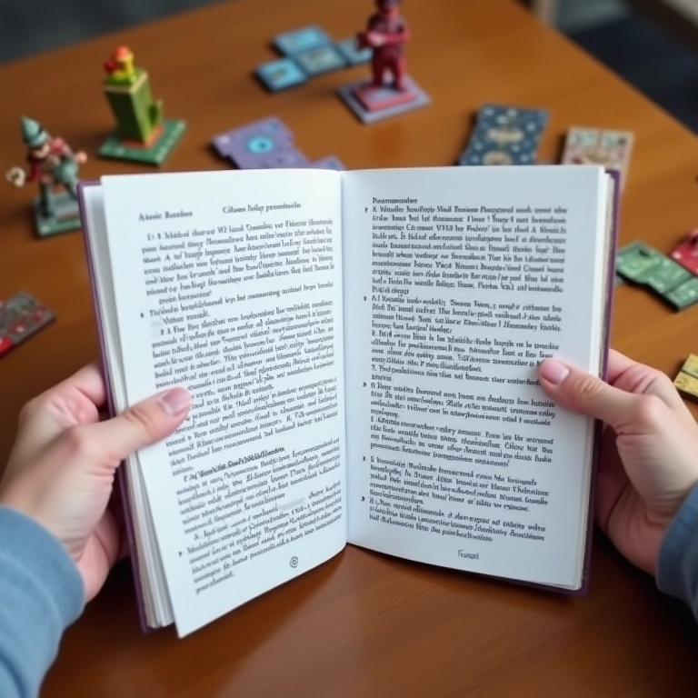 Lendo as regras do jogo antes de começar a jogar.