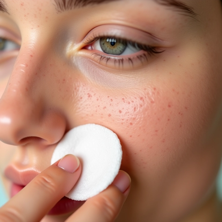 Limpeza profunda dos poros com loção adstringente.