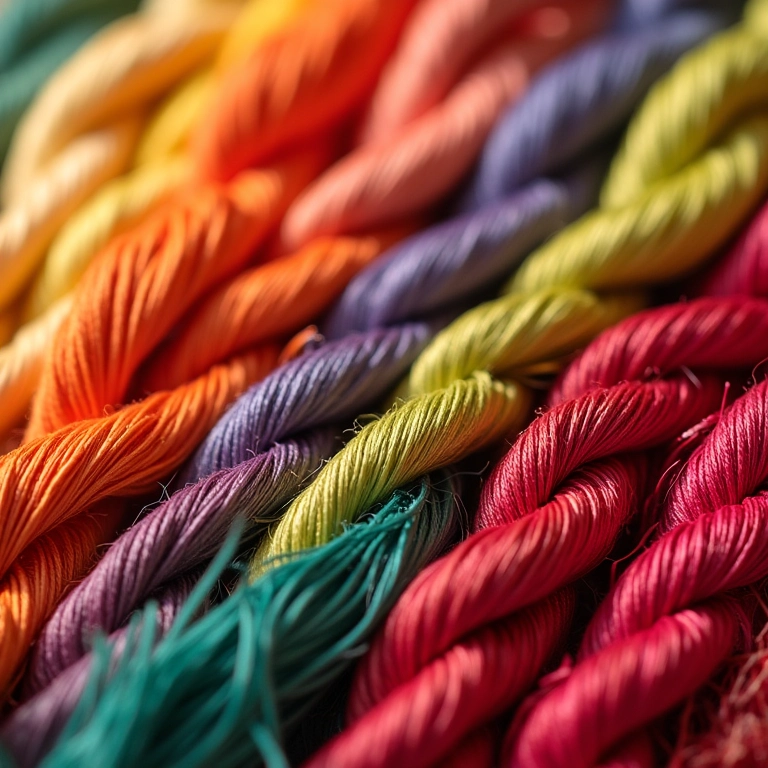 Linhas de bordado em cores vibrantes para ponto cruz.