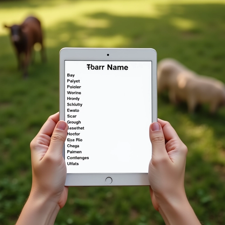 Lista de nomes unissex para bebês em tablet.