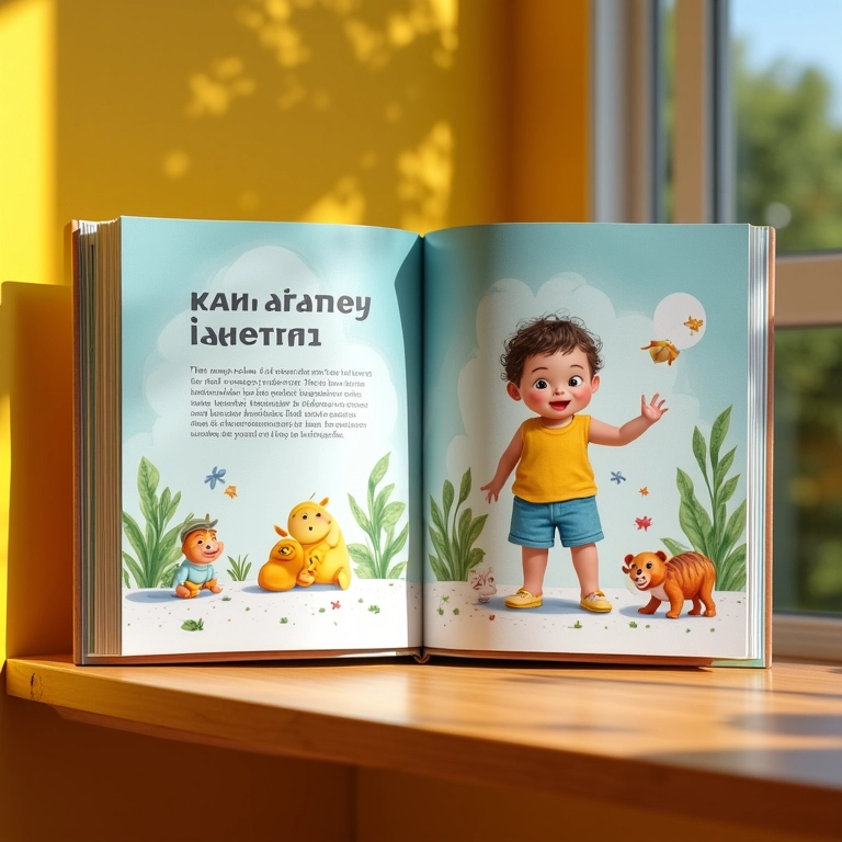 Livro infantil sobre desfralde em estante colorida.