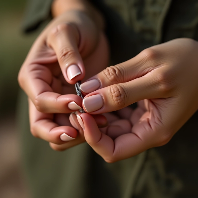 Lixando as unhas no formato desejado.