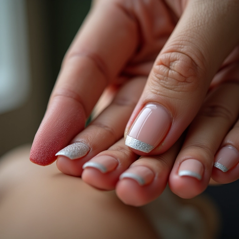 Lixas de unha de diferentes gramaturas sendo utilizadas para dar forma às unhas.