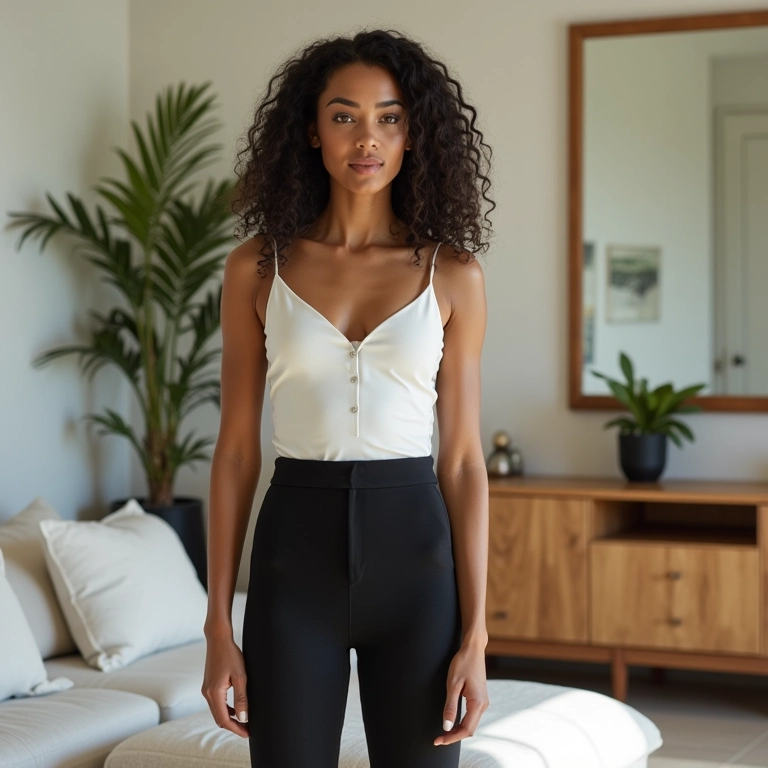 Look monocromático elegante para alongar a silhueta.