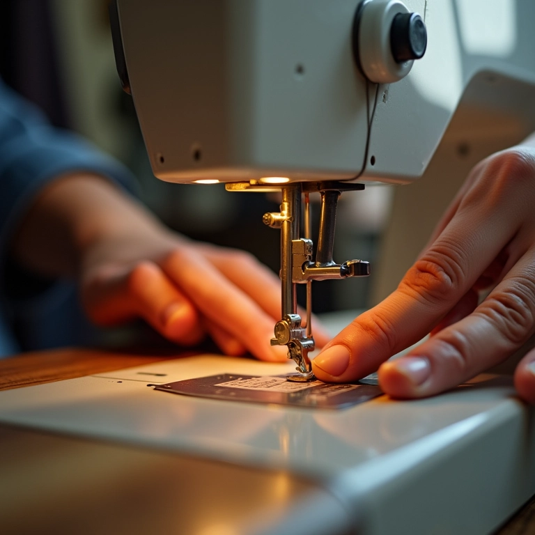 Lubrificação da máquina de costura doméstica para um bom desempenho.