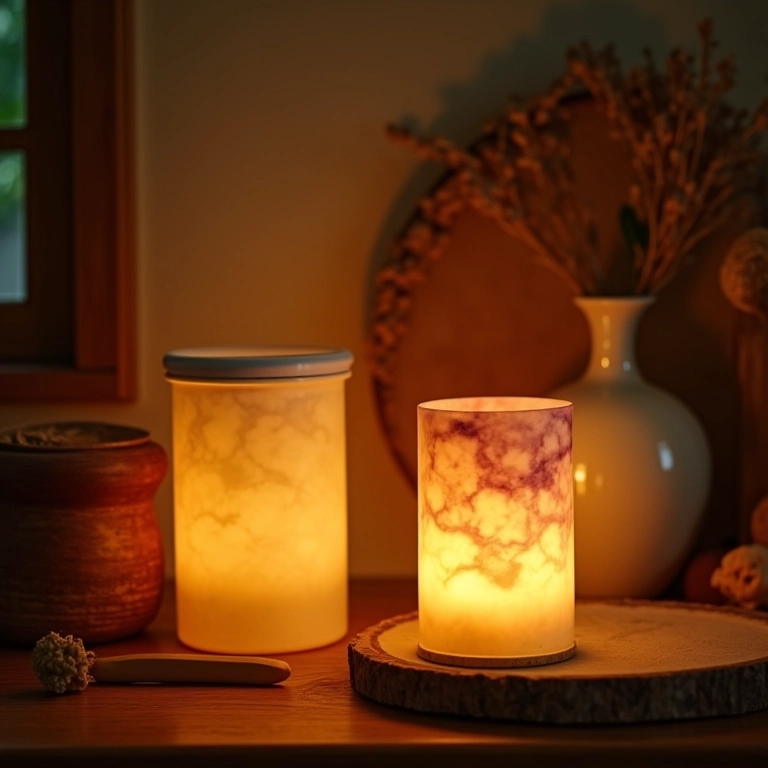 Luminárias aconchegantes criadas a partir de potes de sorvete com iluminação quente em casa brasileira.