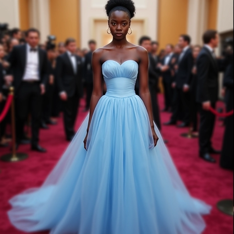 Lupita Nyong'o no Oscar de 2014, vestindo Prada.
