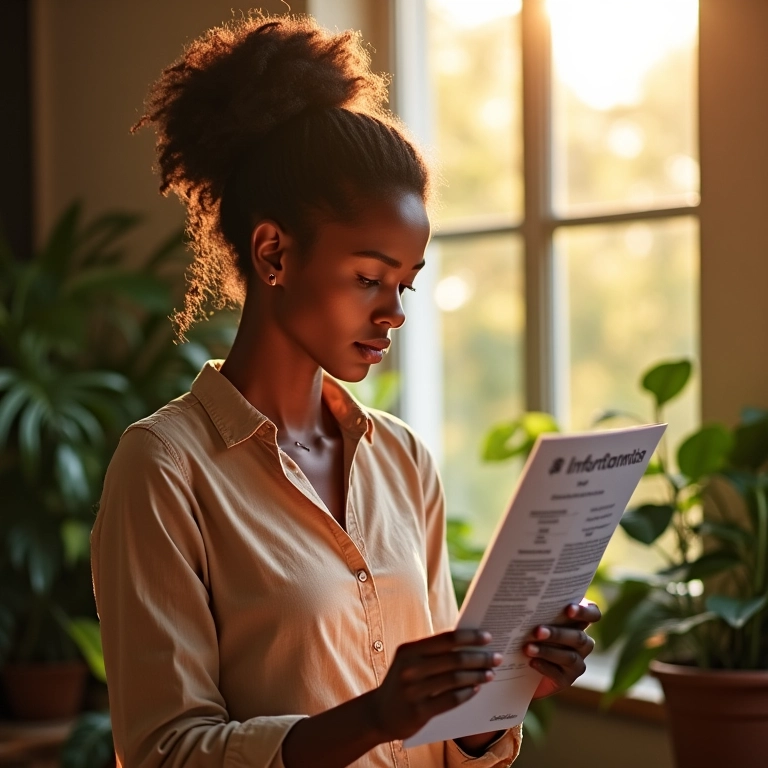 Mãe analisando documentos sobre direitos na guarda compartilhada.