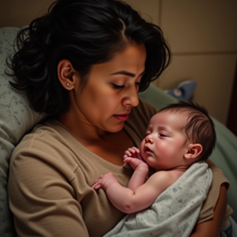 Mãe e bebê em contato pele a pele após parto normal.