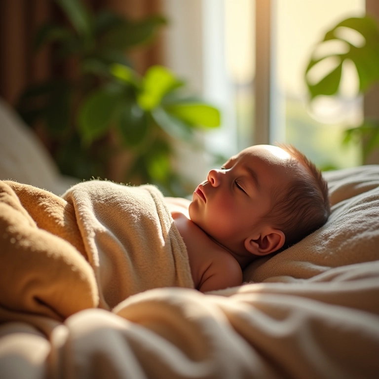 Mãe em repouso durante a recuperação pós-parto cesárea em quarto aconchegante.
