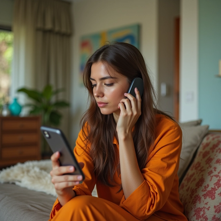 Mãe se sentindo isolada, em videochamada.