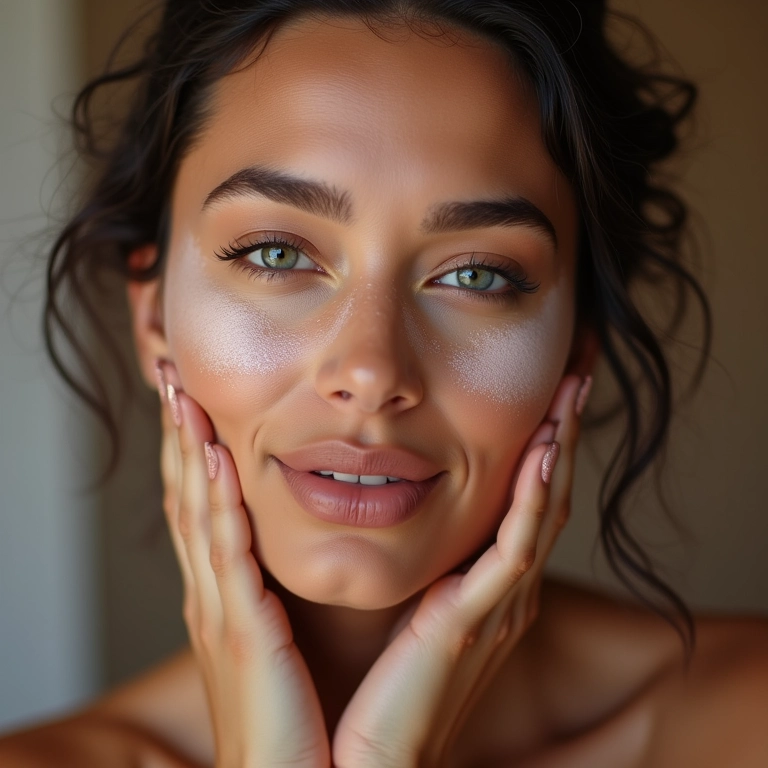 Maquiagem com pó translúcido ideal para fotos sem estourar o flash.