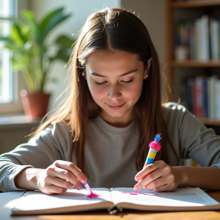 Marcador de página divertido com tassel colorido.