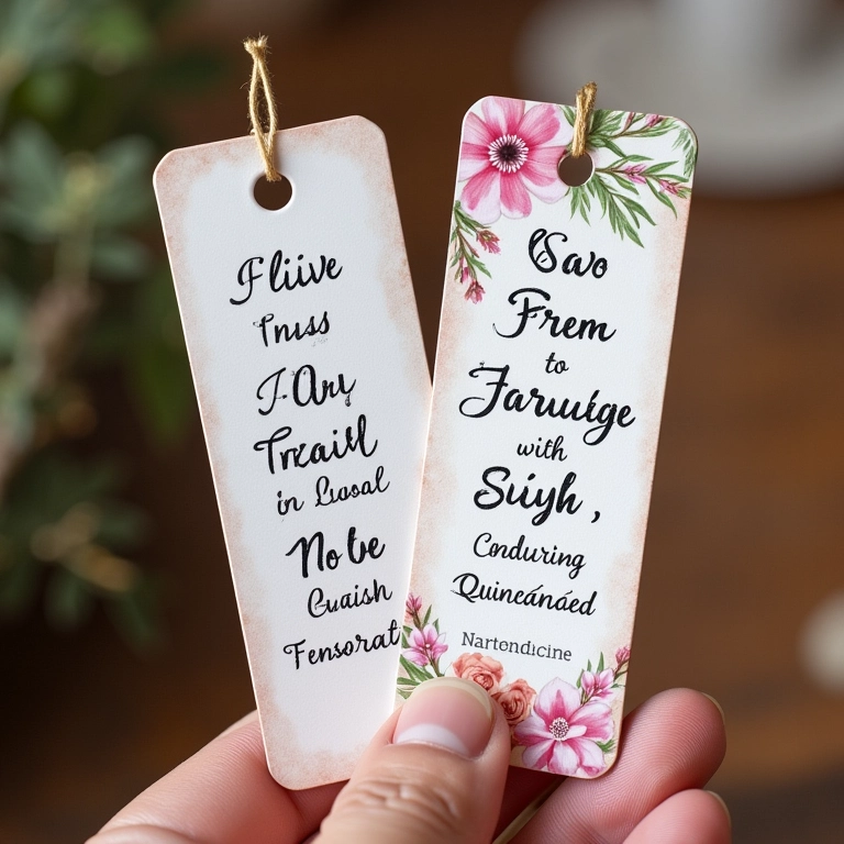 Marcadores de página personalizados com frases inspiradoras como lembrancinhas de 15 anos.