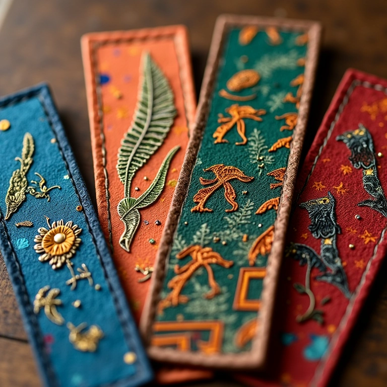 Marcadores de página personalizados com padrões culturais brasileiros.