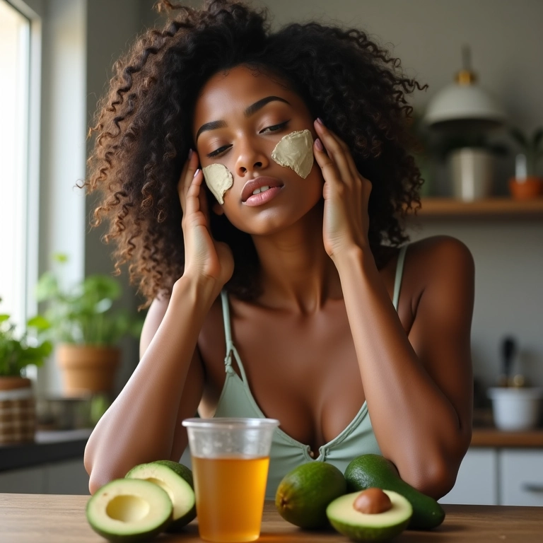 Máscara capilar caseira de abacate e mel.