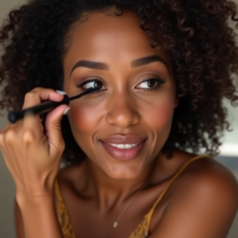 Máscara de cílios para alongar e curvar os cílios.