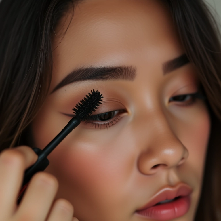Máscara de cílios para alongar e dar volume aos cílios asiáticos.