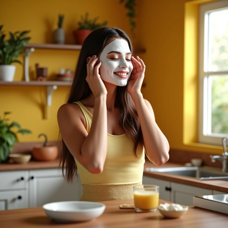 Máscara de iogurte natural para nutrição capilar.