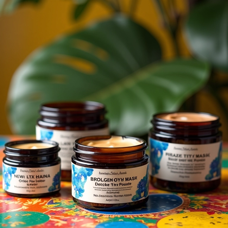 Máscaras de reconstrução capilar com aminoácidos.