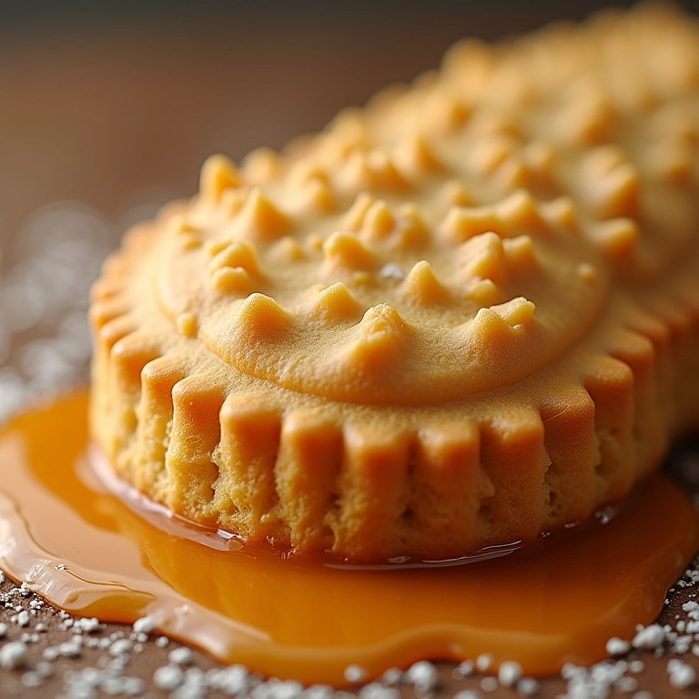 Massa de biscuit absorvendo excesso de água de uma esponja, textura saturada.