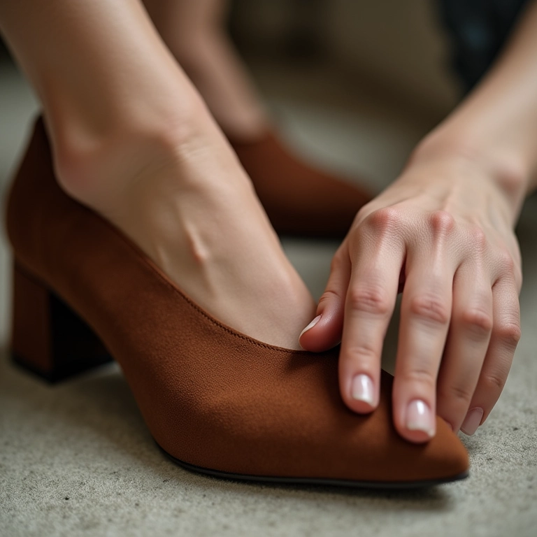 Materiais confortáveis para sapatos de salto alto.