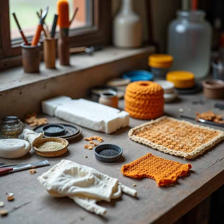 Materiais necessários para endurecer crochê.