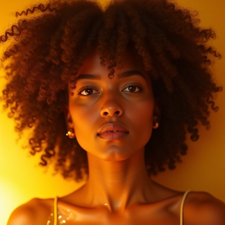 Mel sendo aplicado em cabelos cacheados como tratamento umectante.