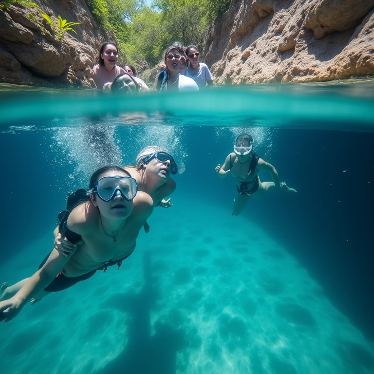 Mergulho nas piscinas naturais cristalinas de Maracajaú.
